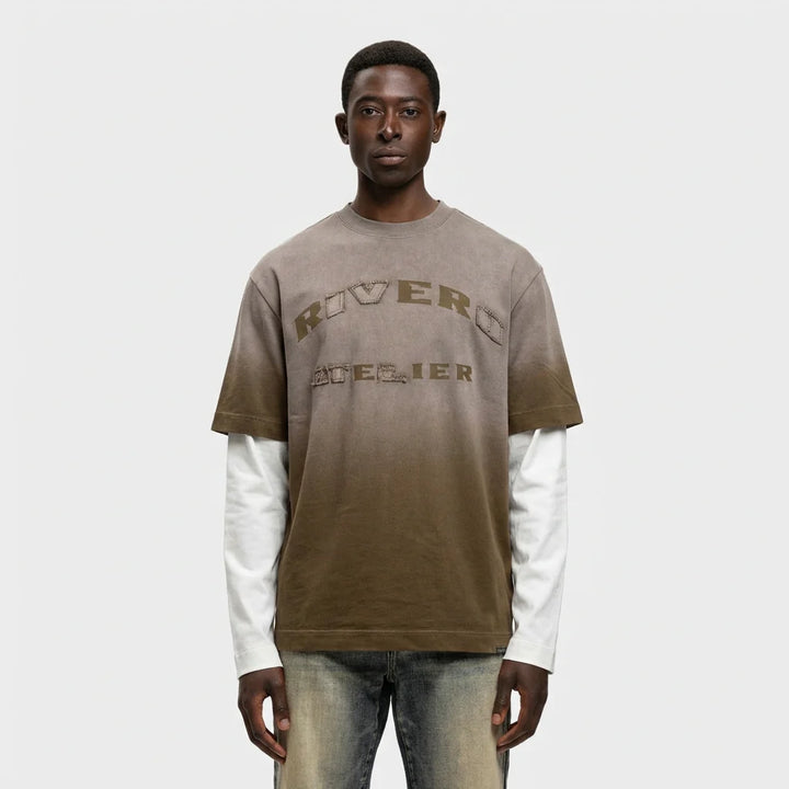 RIVERO - EARTH WASHED STATEMENT DOUBLE LAYERED TEE