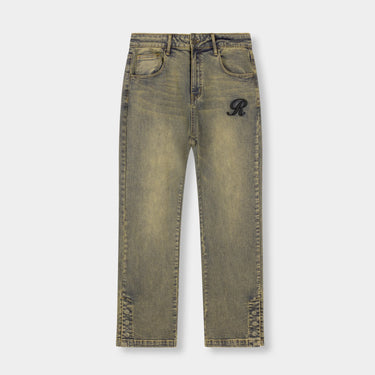 RIVERO - RAISED MONOGRAM BUTTONED DENIM JEANS