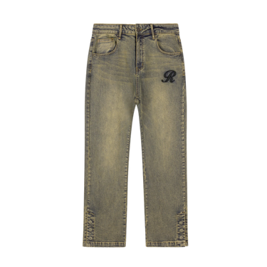 RIVERO - RAISED MONOGRAM BUTTONED DENIM JEANS