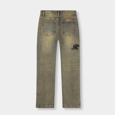 RIVERO - RAISED MONOGRAM BUTTONED DENIM JEANS