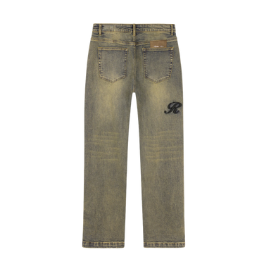 RIVERO - RAISED MONOGRAM BUTTONED DENIM JEANS