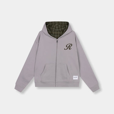RIVERO - REVERSE PLAID ZIP HOODIE