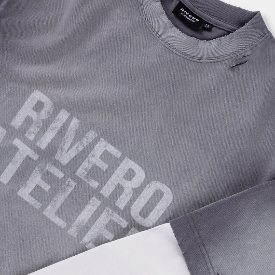 RIVERO - FADE ARTIFACT ASH DOUBLE LAYERED TEE
