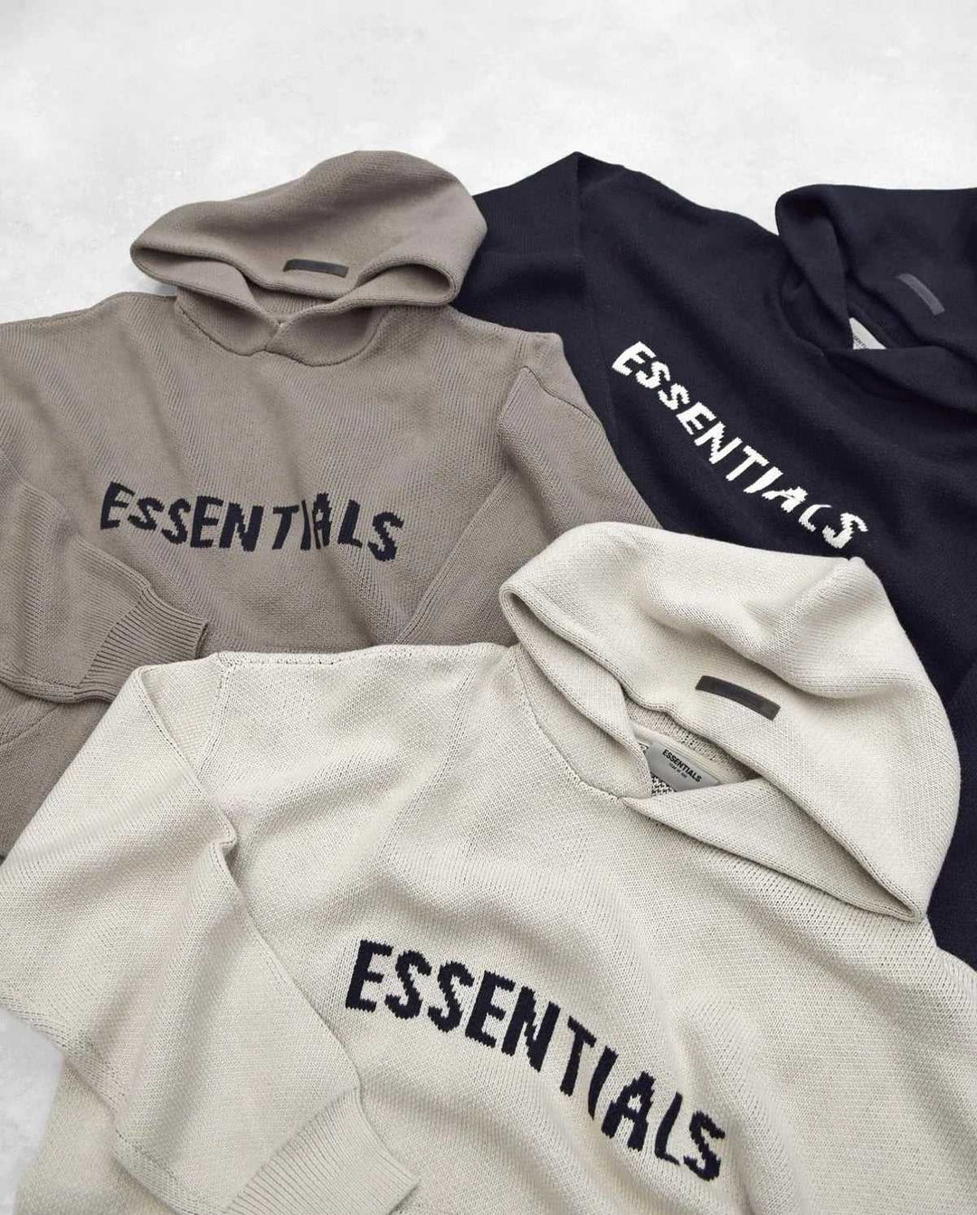 FEAR OF GOD ESSENTIALS - KNIT PULLOVER HOODIE MOSS