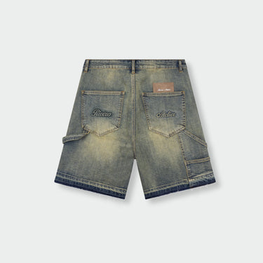 RIVERO - WORKER DENIM SHORTS - VERIDIAN