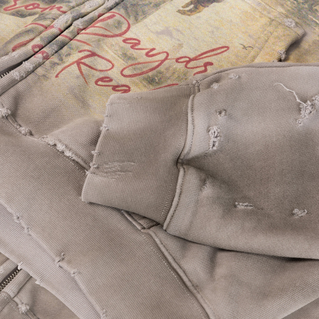 RIVERO - BIG PLANS DIRTY WASHED ZIP HOODIE