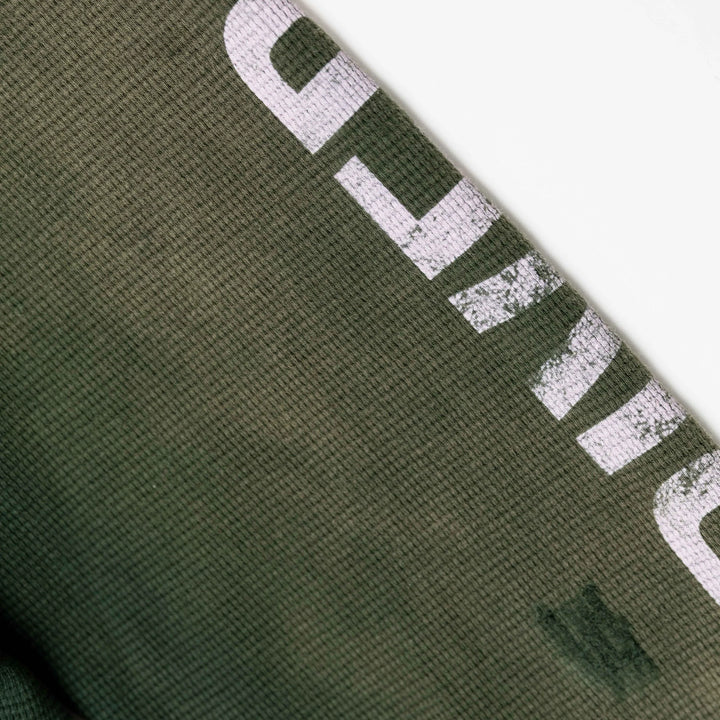 RIVERO - INTL. WASHED WAFFLE ZIP HOODIE GREEN