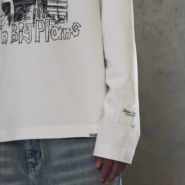 RIVERO - BIG PLANS GRAFFITI LONGSLEEVE WHITE