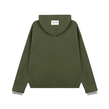 RIVERO - ACADEMY DENIM CUT OFF HOODIE - GREEN