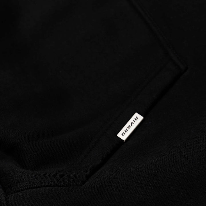 RIVERO - FRAYED ECHO HOODIE - BLACK