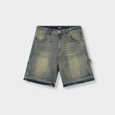 RIVERO - WORKER DENIM SHORTS - VERIDIAN