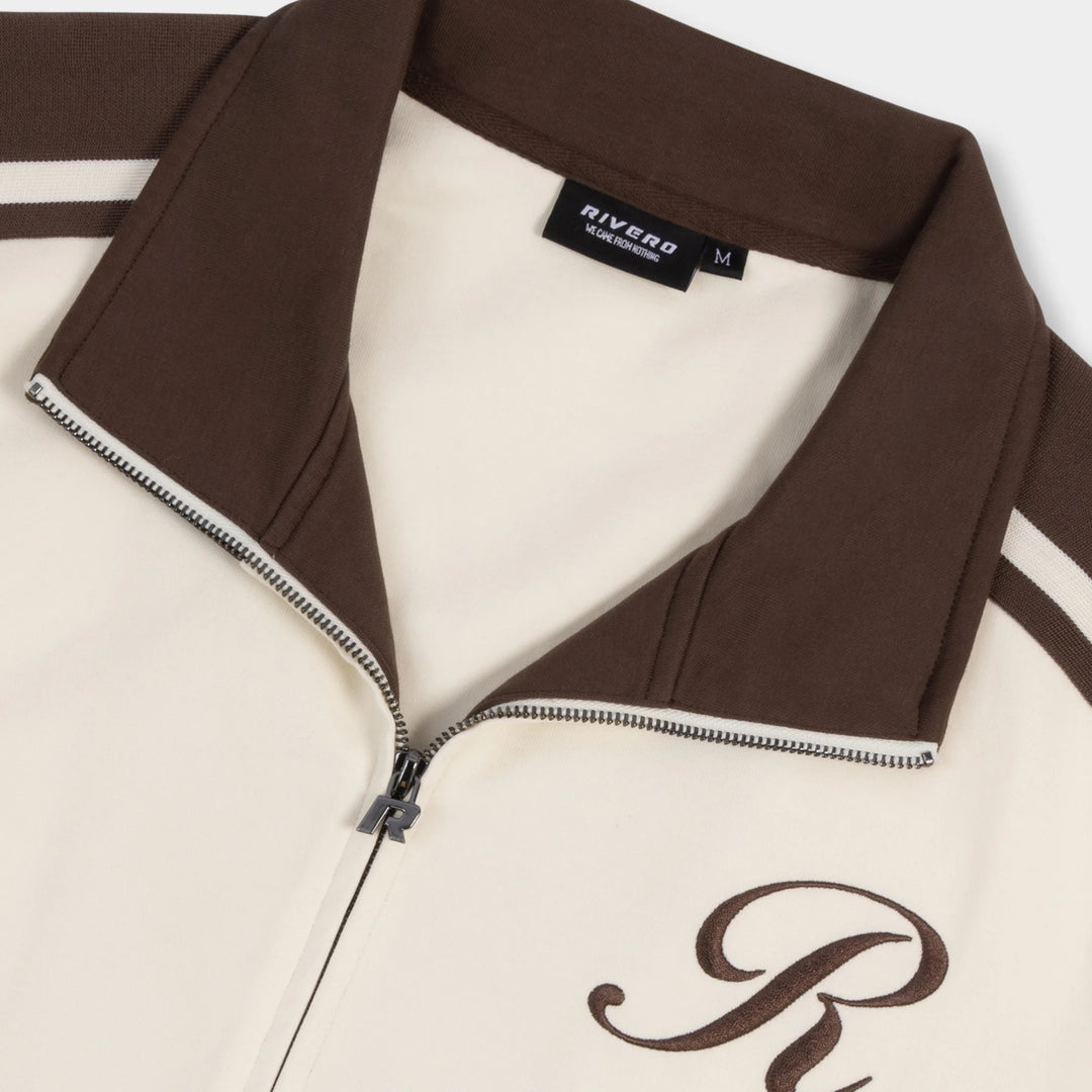 RIVERO - DUAL STRIPE TRACKJACKET BROWN/CREAM