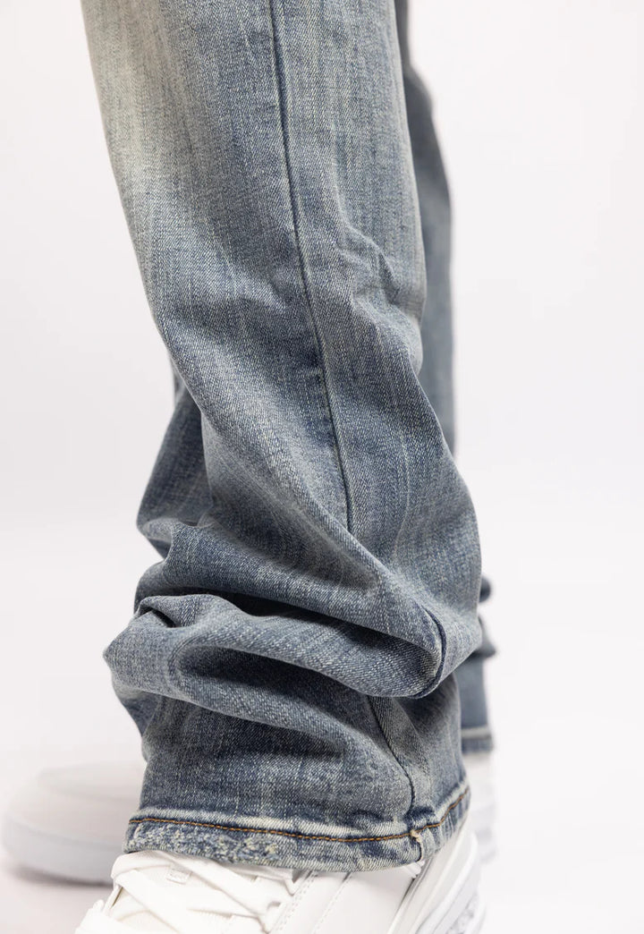 RIVERO - BLEACH WASHED DENIM JEANS