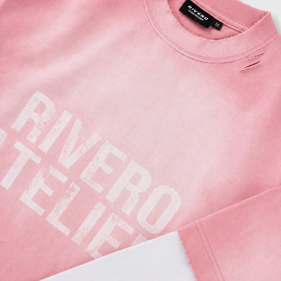 RIVERO - FADE ARTIFACT DAWN DOUBLE LAYERED TEE