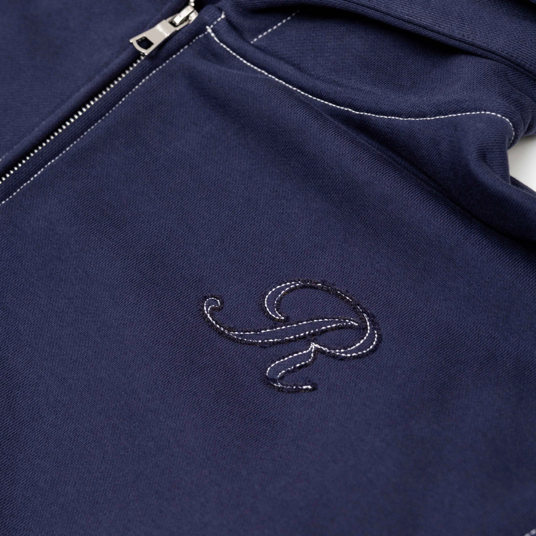 RIVERO - SEAMS ZIP HOODIE - NAVY