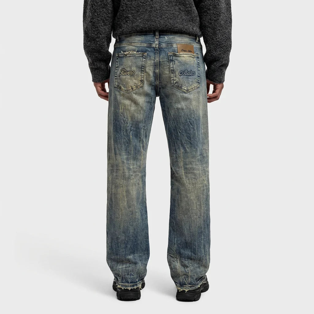 RIVERO - ARTISAN DAMAGE WASHED DENIM