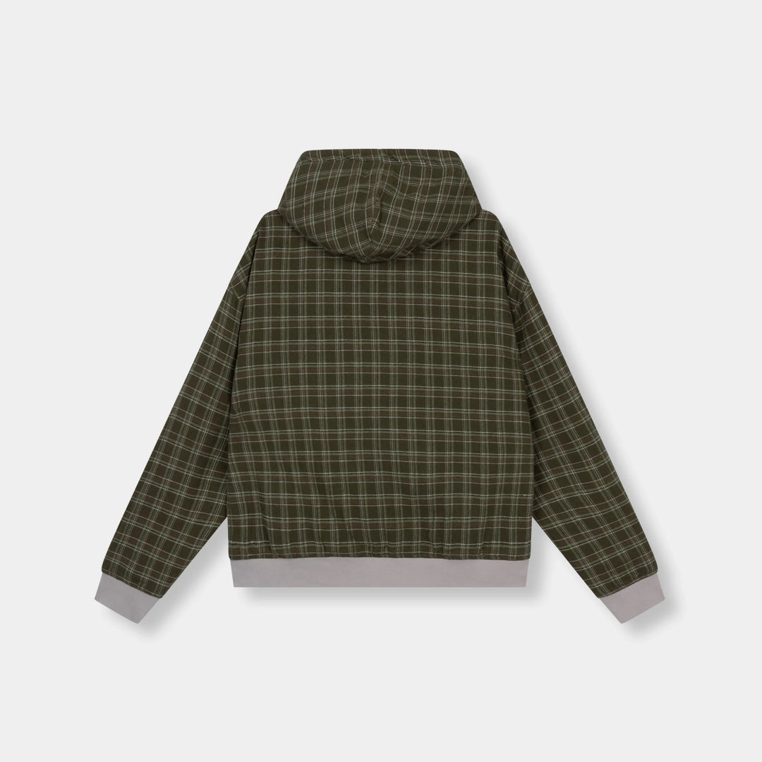 RIVERO - REVERSE PLAID ZIP HOODIE