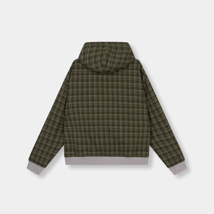 RIVERO - REVERSE PLAID ZIP HOODIE