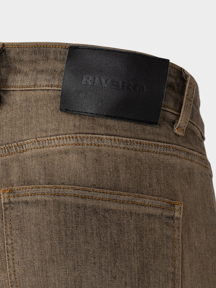 RIVERO - BAGGY VINTAGE WASHED CARGO DENIM JEANS