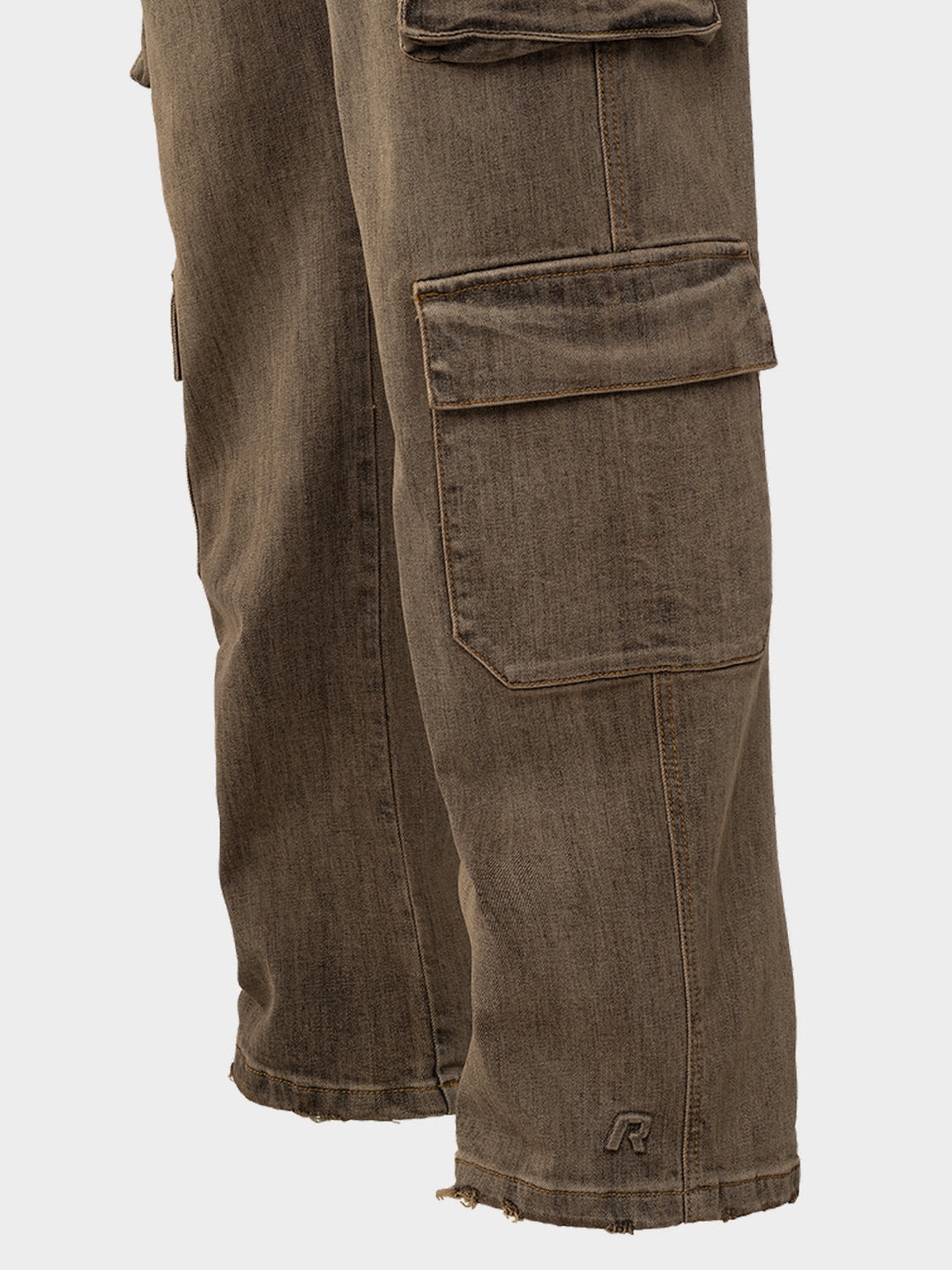 RIVERO - BAGGY VINTAGE WASHED CARGO DENIM JEANS
