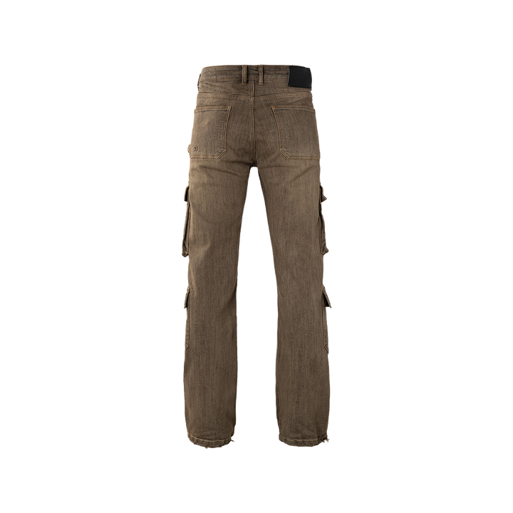 RIVERO - BAGGY VINTAGE WASHED CARGO DENIM JEANS