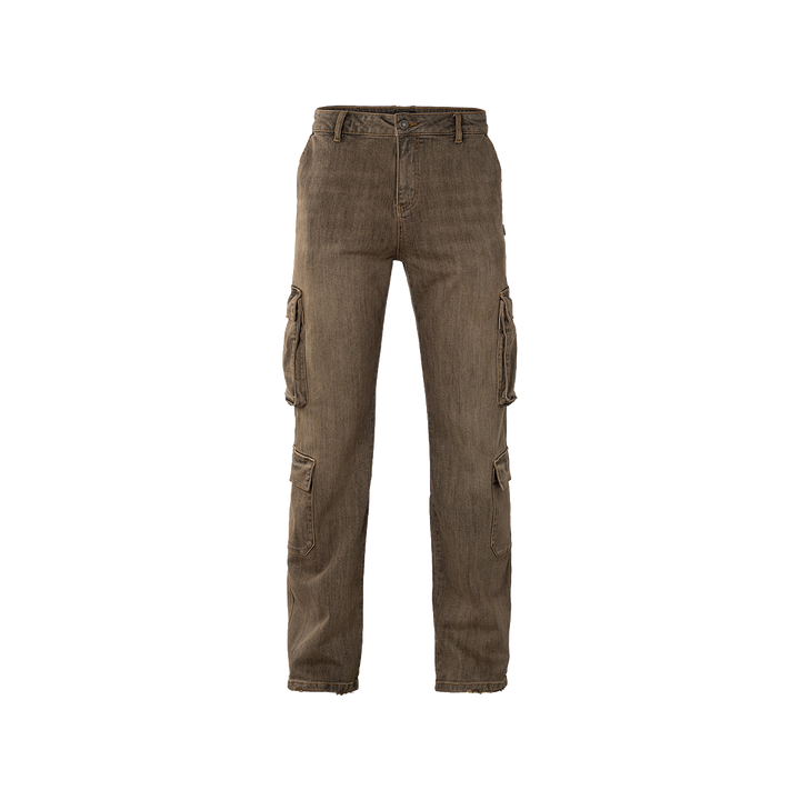 RIVERO - BAGGY VINTAGE WASHED CARGO DENIM JEANS