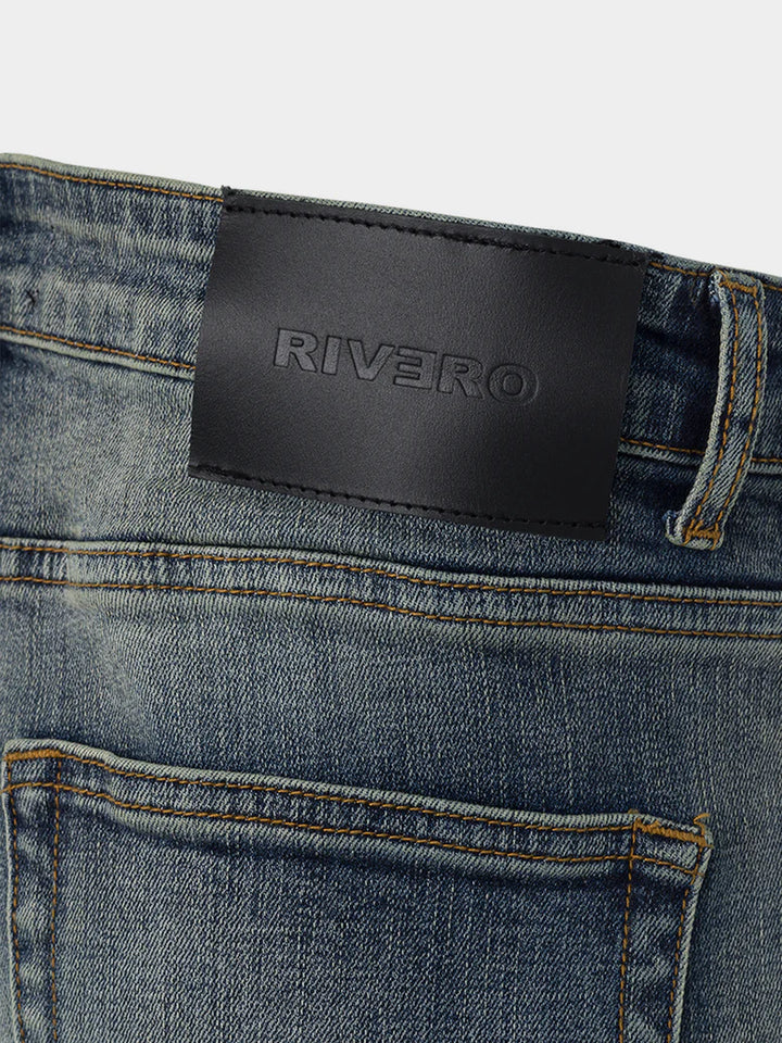 RIVERO - BLEACH WASHED DENIM JEANS