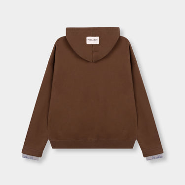 RIVERO - ACADEMY DENIM CUTT OFF HOODIE - BROWN