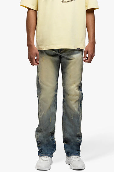 RIVERO - SEGMENTED WASHED DENIM JEANS