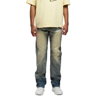 RIVERO - SEGMENTED WASHED DENIM JEANS
