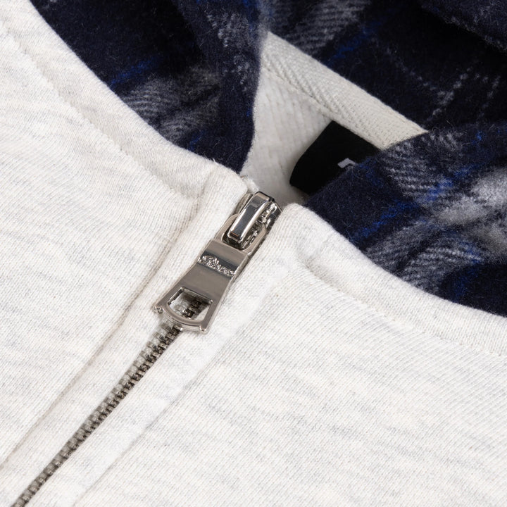 RIVERO - CONTRAST PLAID ZIP HOODIE