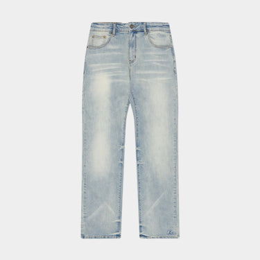 RIVERO - REGULAR PLAIN MIST BLUE EMBOSSED DENIM JEANS