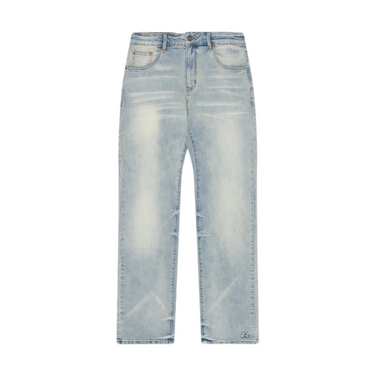 RIVERO - REGULAR PLAIN MIST BLUE EMBOSSED DENIM JEANS