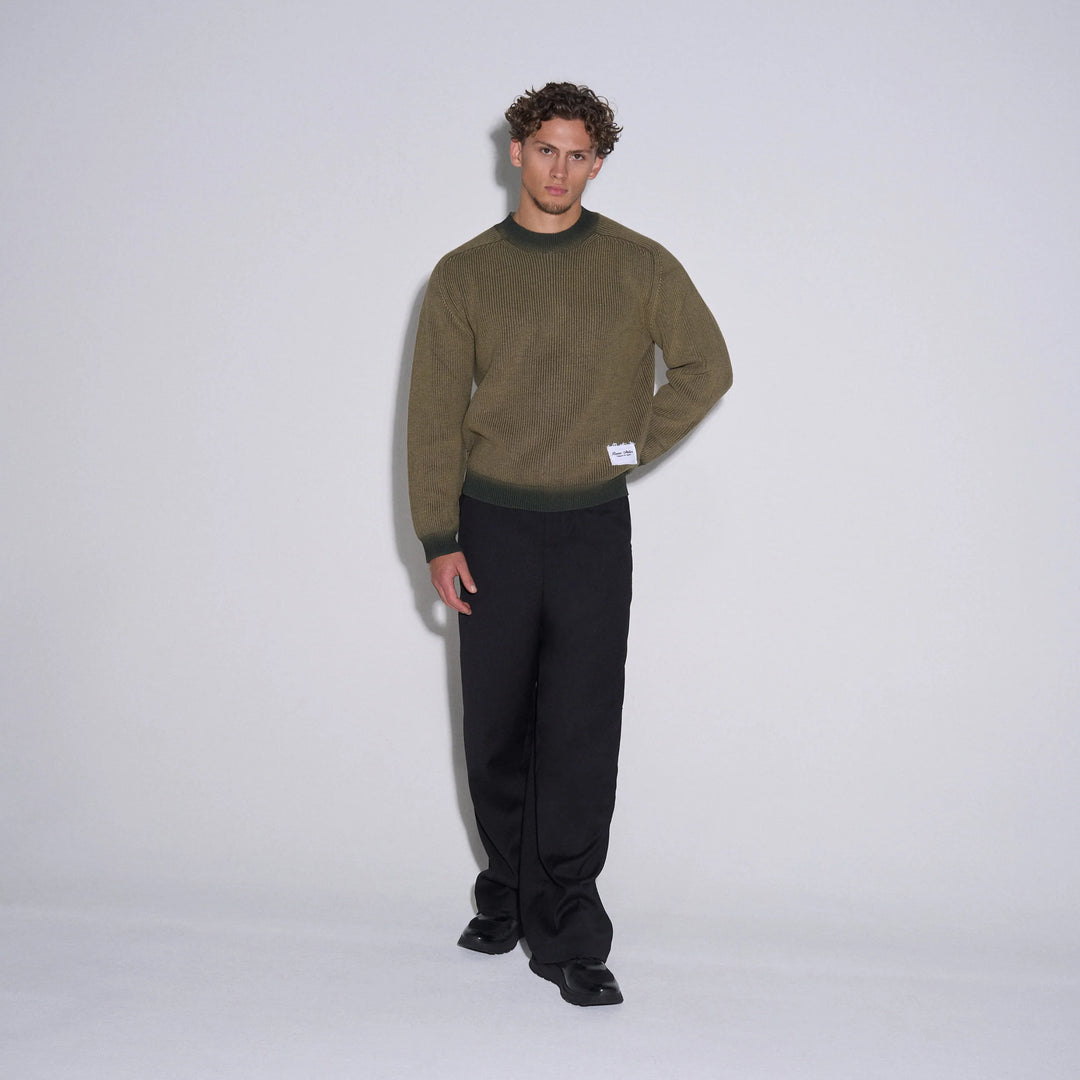 RIVERO - FADED KNIT SWEATER - GREEN