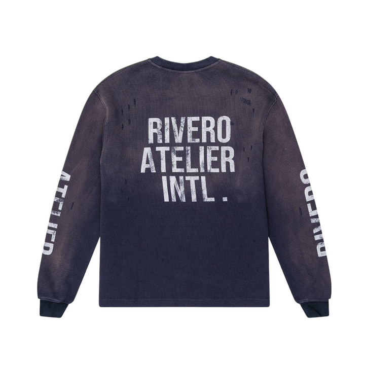 RIVERO - INTL. WASHED WAFFLE LONGSLEEVE NAVY
