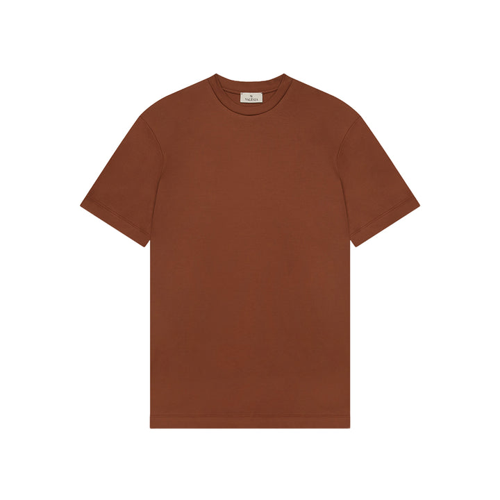 VALENZA - INTERLOCK SUPIMA T-SHIRT DARK BRIQUE