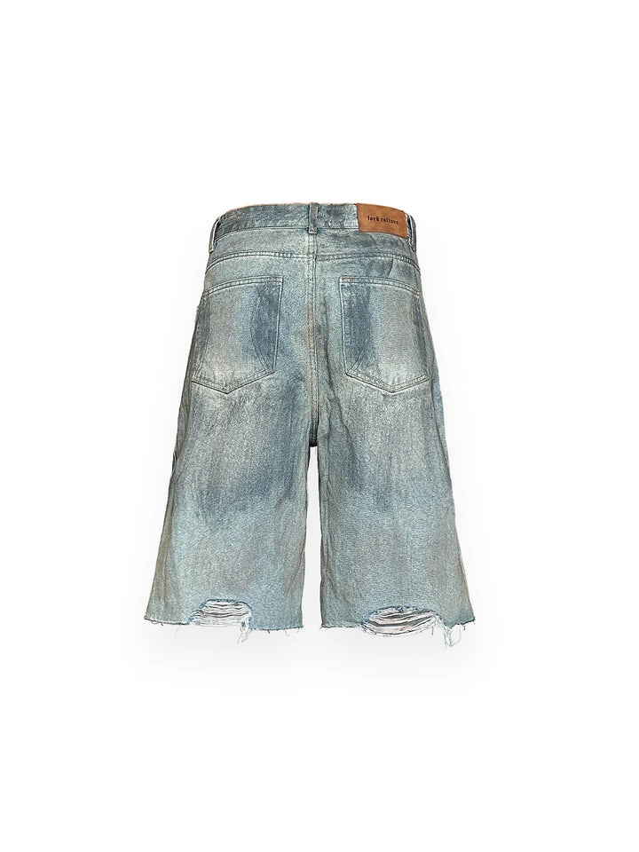 LORD CULTURE - RIPPED DENIM SHORTS – LIGHT BLUE