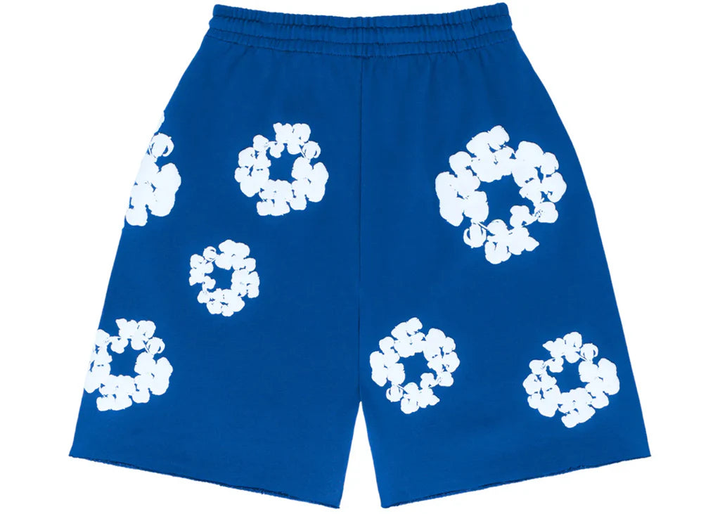 DENIM TEARS - THE COTTON WREATH SHORT ROYAL BLUE