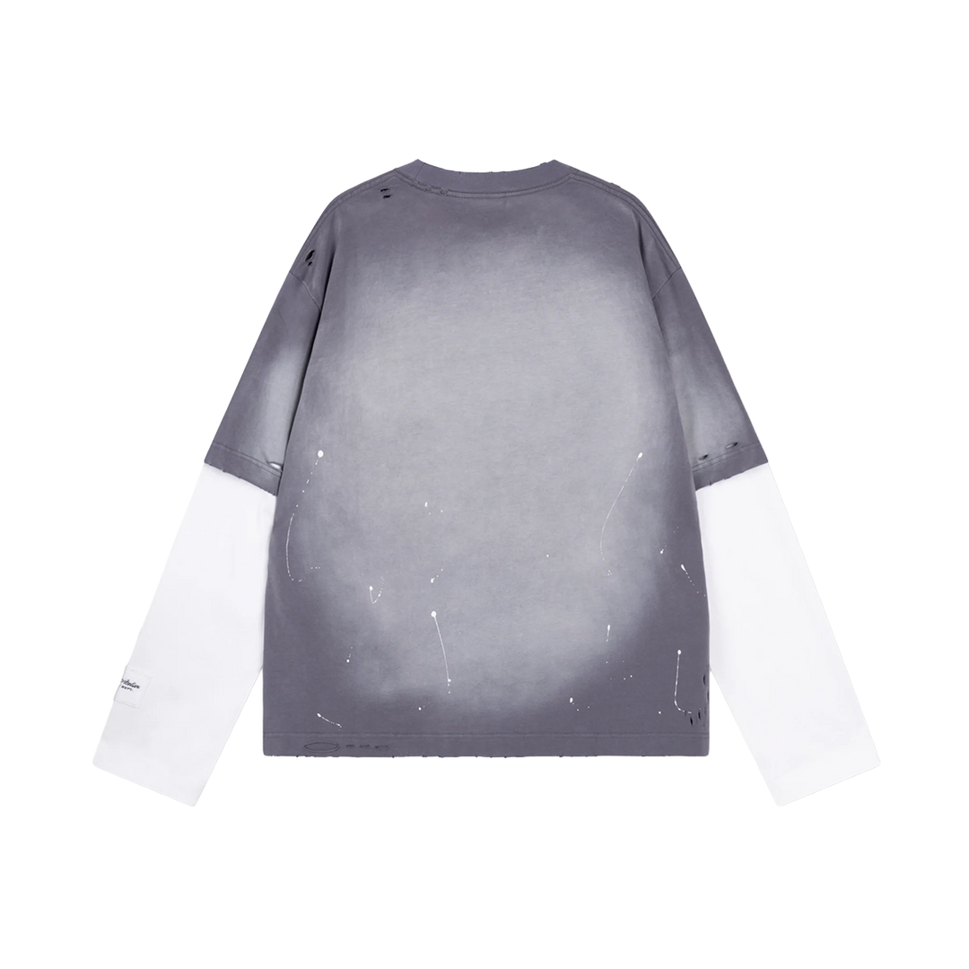 RIVERO - FADE ARTIFACT ASH DOUBLE LAYERED TEE