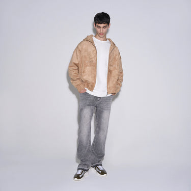 RIVERO - ATELIER SUEDE ZIP HOODIE