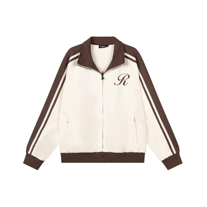 RIVERO - DUAL STRIPE TRACKJACKET BROWN/CREAM
