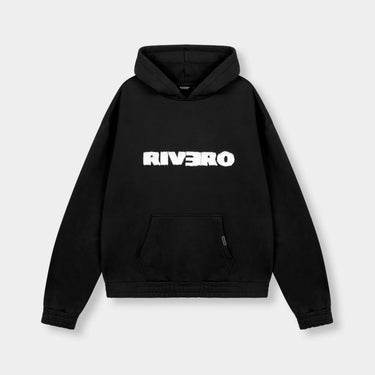 RIVERO - FRAYED ECHO HOODIE - BLACK