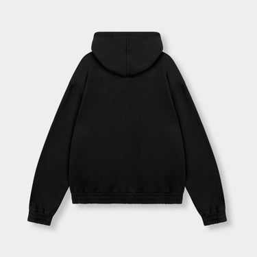RIVERO - FRAYED ECHO HOODIE - BLACK