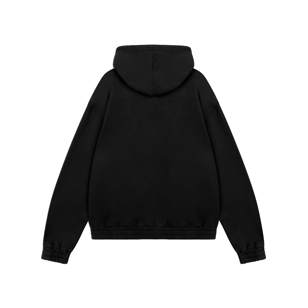 RIVERO - FRAYED ECHO HOODIE - BLACK