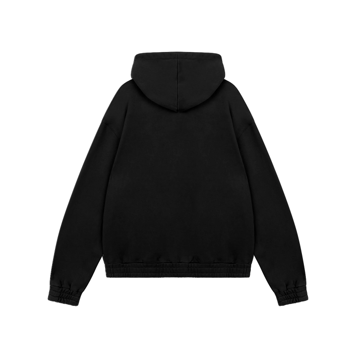 RIVERO - FRAYED ECHO HOODIE - BLACK