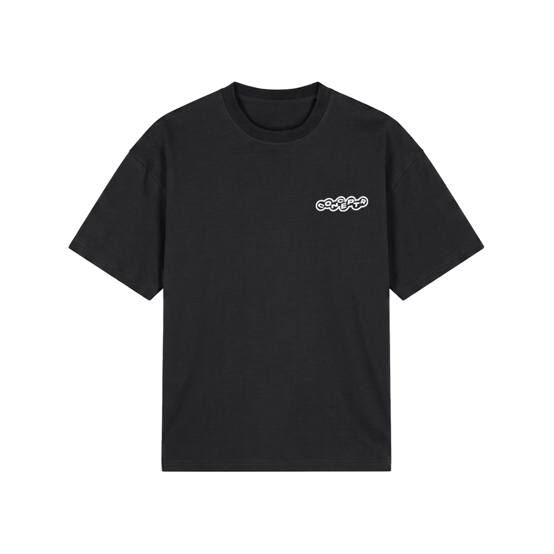 CONCEPT R - BUBBLE TSHIRT - BLACK WHITE