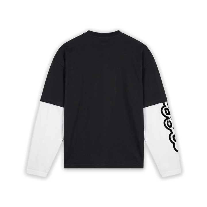 CONCEPT R - BUBBLE DOUBLE LAYERED LONGSLEEVE - BLACK WHITE
