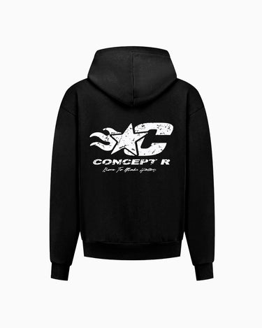CONCEPT R - BORN TO INSPIRE ZIPPER HOODIE - BLACK