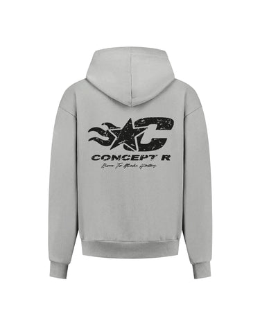 CONCEPT R - BORN TO INSPIRE ZIPPER HOODIE - GREY