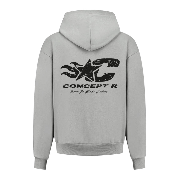 CONCEPT R - BORN TO INSPIRE ZIPPER HOODIE - GREY